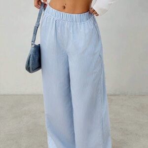 SHEIN Blue and White Striped Pants
